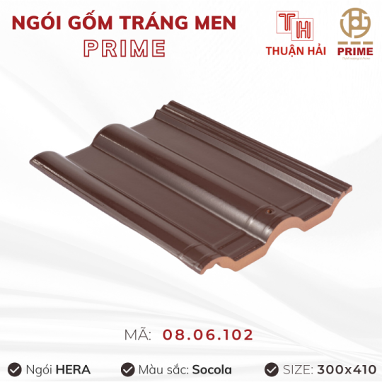 Ngói Tráng Men Prime Hera Hai Sóng Socola 08.06.102