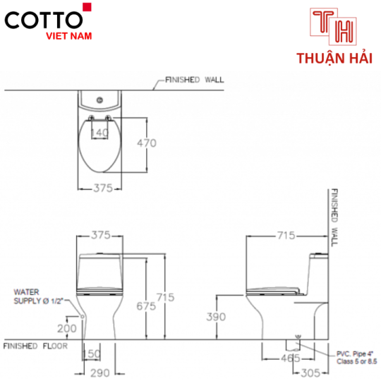 BỒN CẦU COTTO C1053 MỘT KHỐI MICC