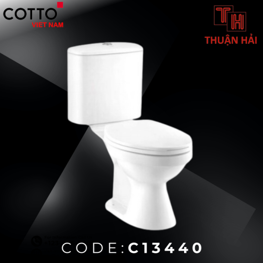 BỒN CẦU COTTO C13440 HAI KHỐI BEN