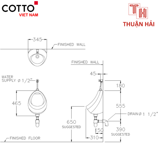 BỒN TIỂU NAM COTTO C307 VENUS